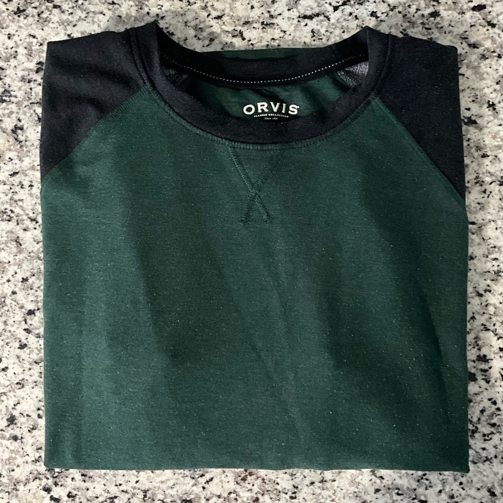 ORVIS BLACK & GREEN LONG SLEEVE SHIRT